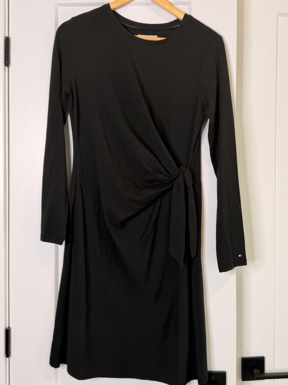 Tommy Hilfiger Black Long-Sleeve Side Knot Dress
